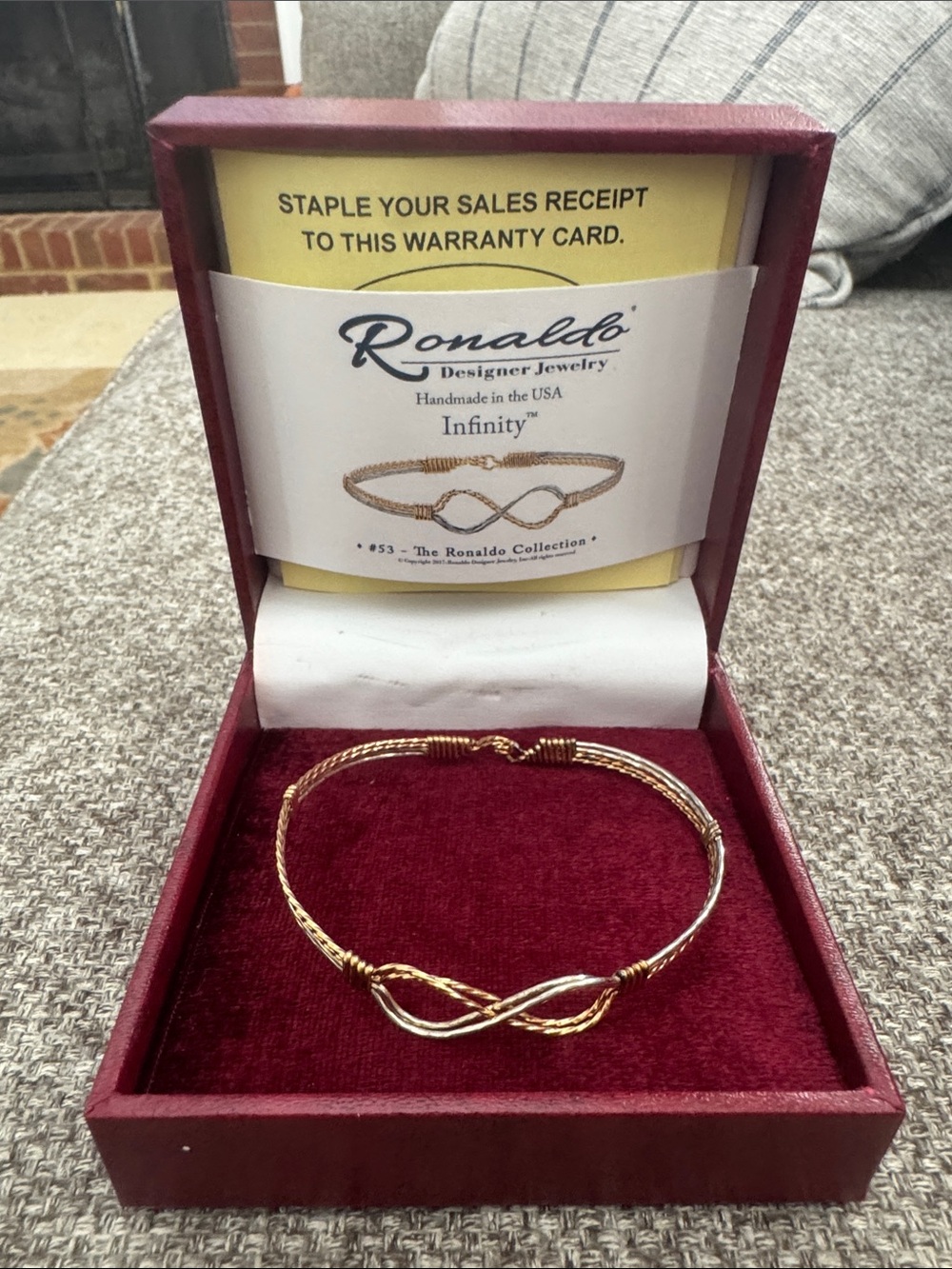 Ronaldo Gold Infinity Wire Bracelet for Women